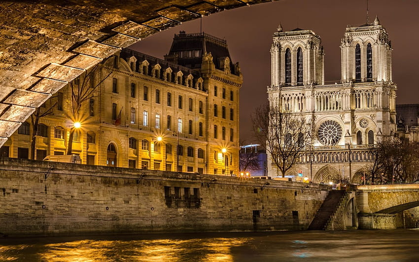 Notre Dame De Paris, notre dame sunset HD wallpaper