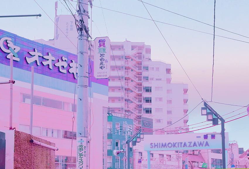 Pembe Japon Estetiği, Japon şehri estetiği pembe HD duvar kağıdı