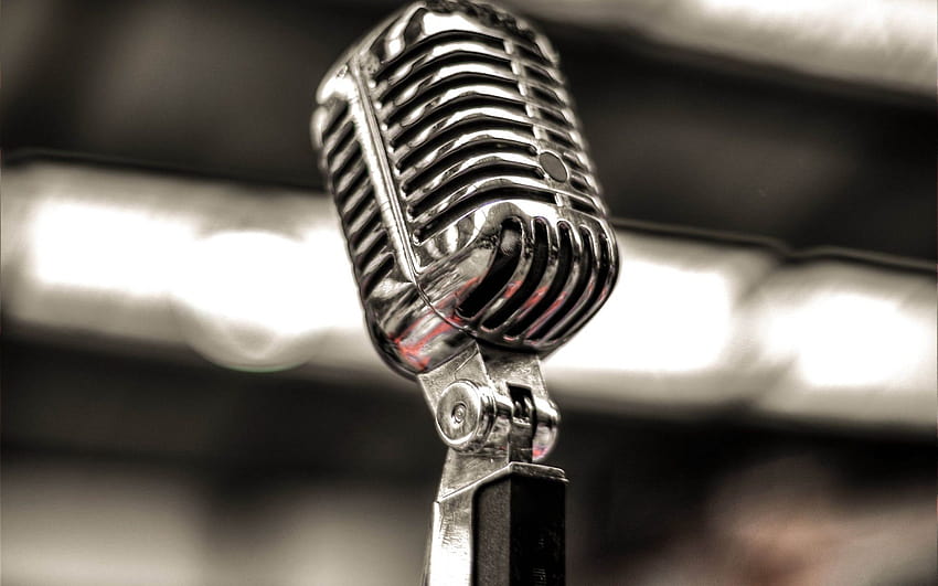 old steel microphone, Vintage Microphone, Classic Retro Dynamic Vocal Microphone, music concepts, microphones with resolution 1920x1200. High Quality HD wallpaper