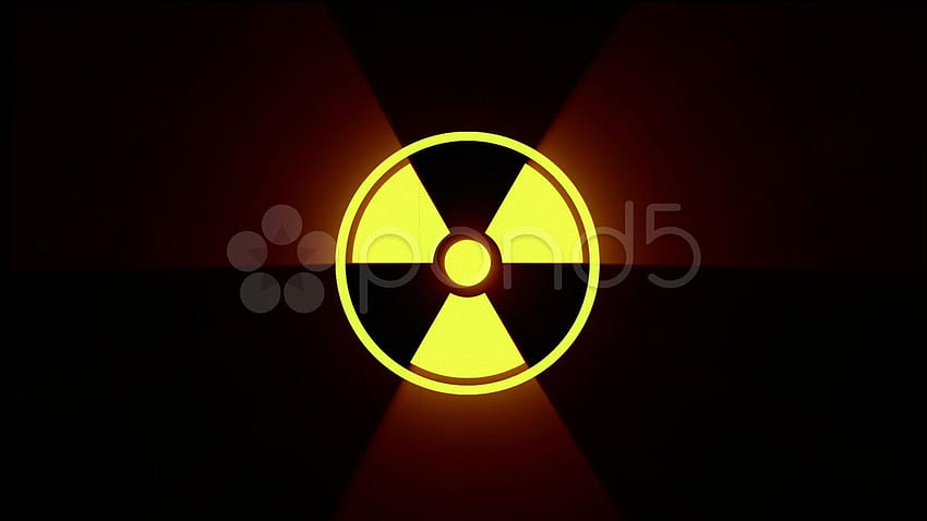 Video: Attenzione, segnale di radiazione/simbolo di pericolo ~, pericolo nucleare Sfondo HD