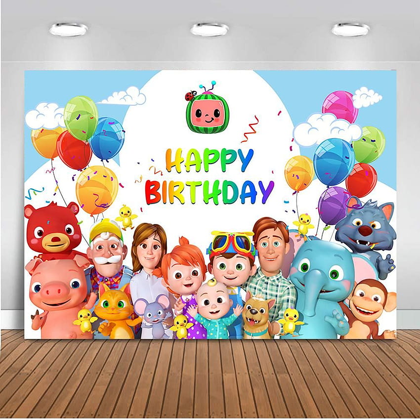 Cocomelon Tema familiar Telones de Fiesta de cumpleaños infantil gr – dreamybackdrop, cocomelon birtay fondo de pantalla del teléfono