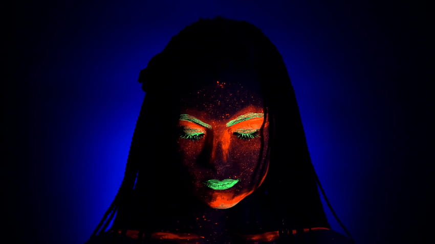 Black Light Party Makeup, neonowy makijaż czarne światło Tapeta HD