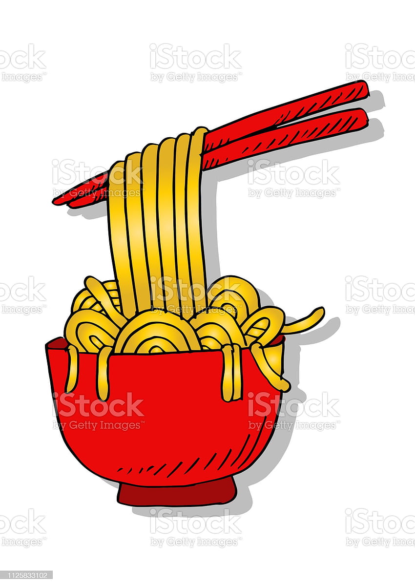 ✓ Hand drawn Chinese style noodle bowl Stock HD phone wallpaper