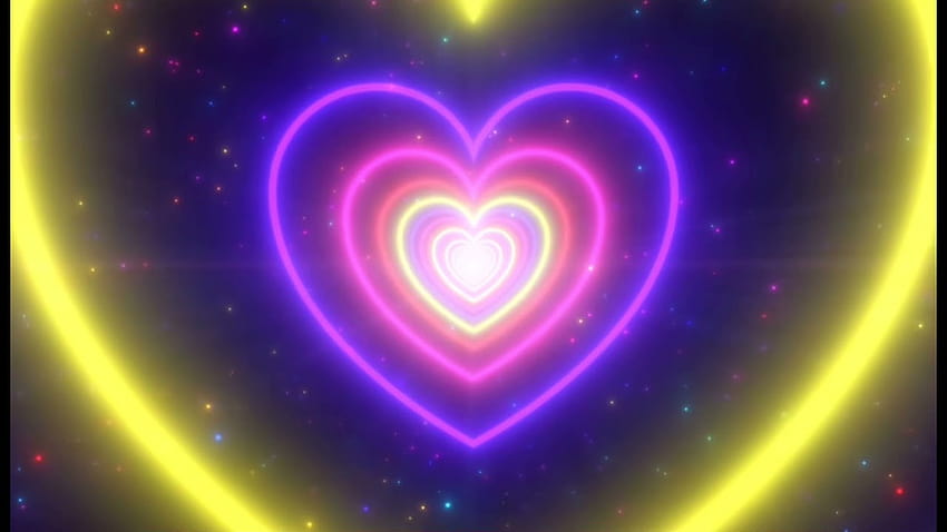 Neon heart glow tunnel backgrounds HD wallpaper | Pxfuel