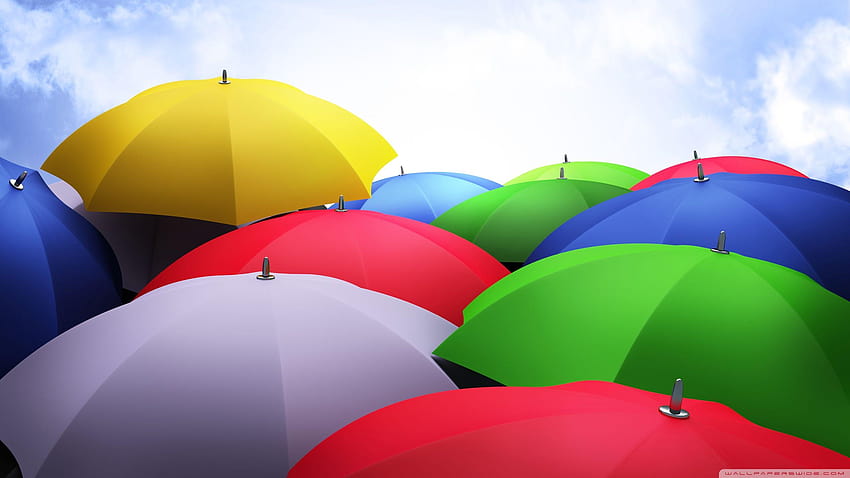 colorful umbrellas HD wallpaper