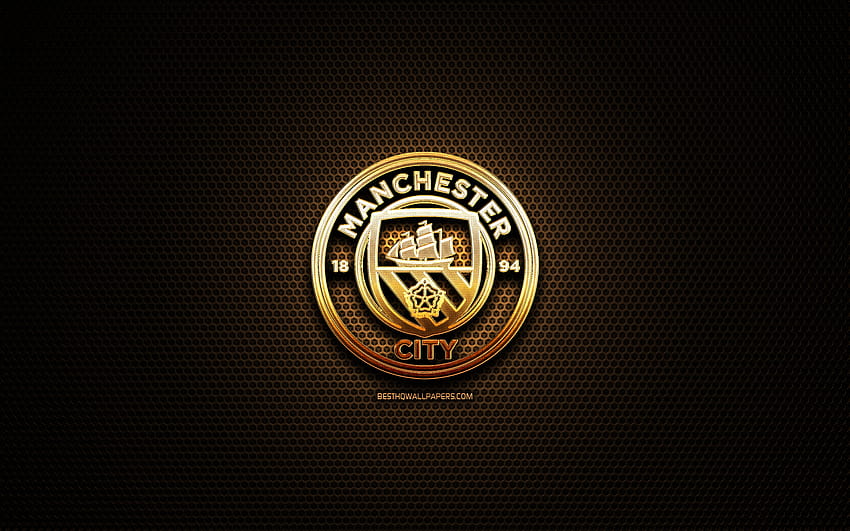 Manchester City FC, glitter logo HD wallpaper