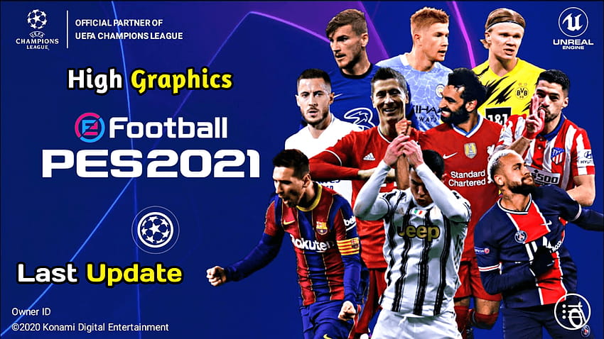 PES 2021 Mobile Patch UEFA Champions League Patch 5.3.0 โลโก้และชุดต้นฉบับของ Android กราฟิกที่ดีที่สุด วอลล์เปเปอร์ HD