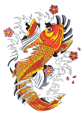 Koi Carp Fish Tattoo Flash Outline New Chinese&japanese Style Sketch Book  16