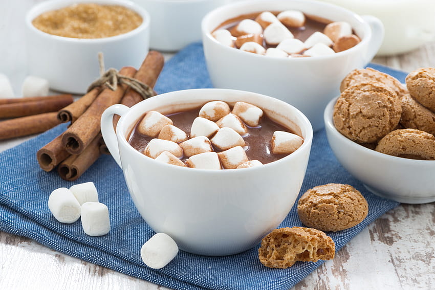 Cinnamon Cookie Cup Hot Chocolate Marshmallow HD wallpaper