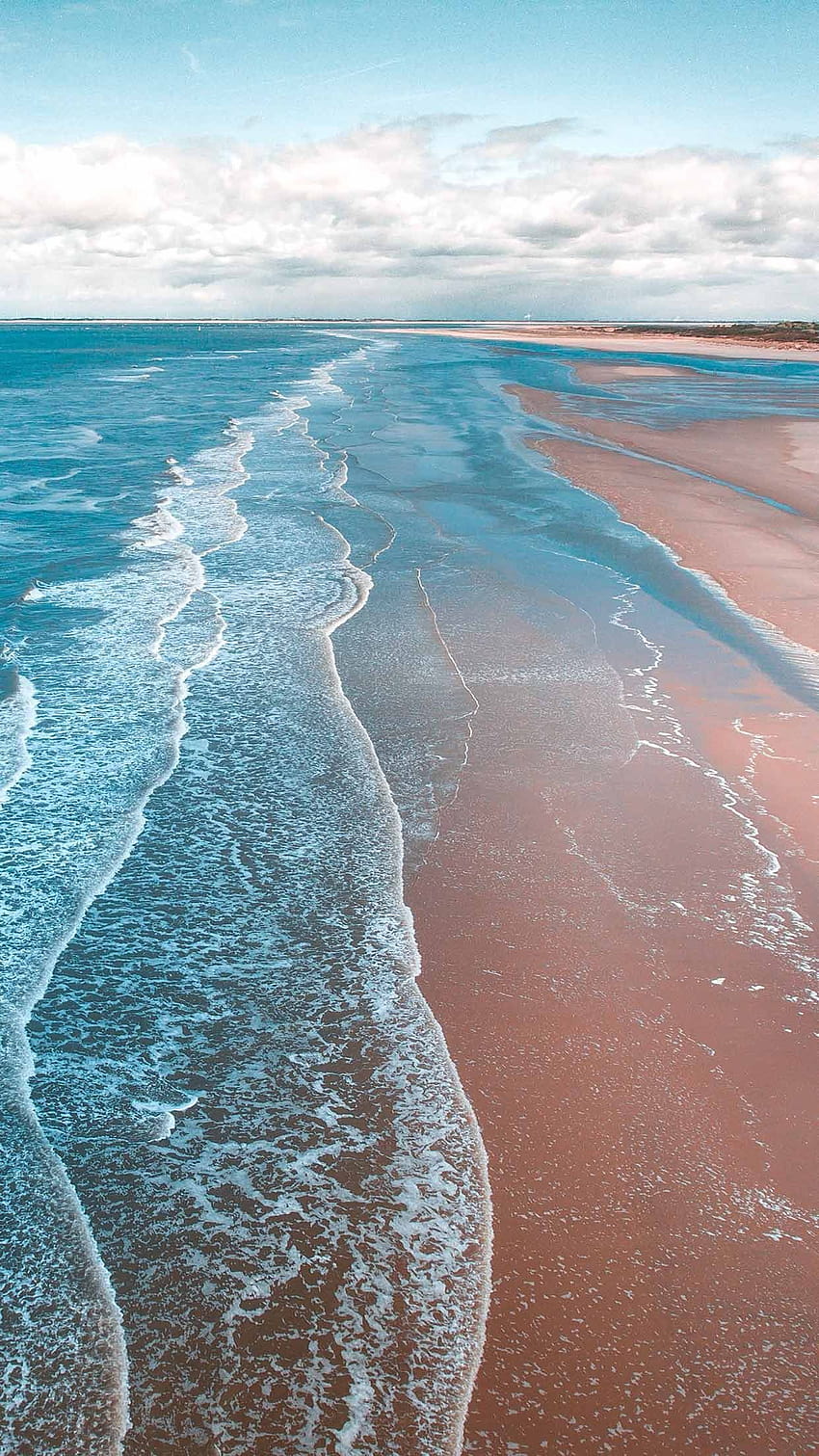 Ocean Beach Water, Luftaufnahme des Ozeanwassers HD-Handy-Hintergrundbild