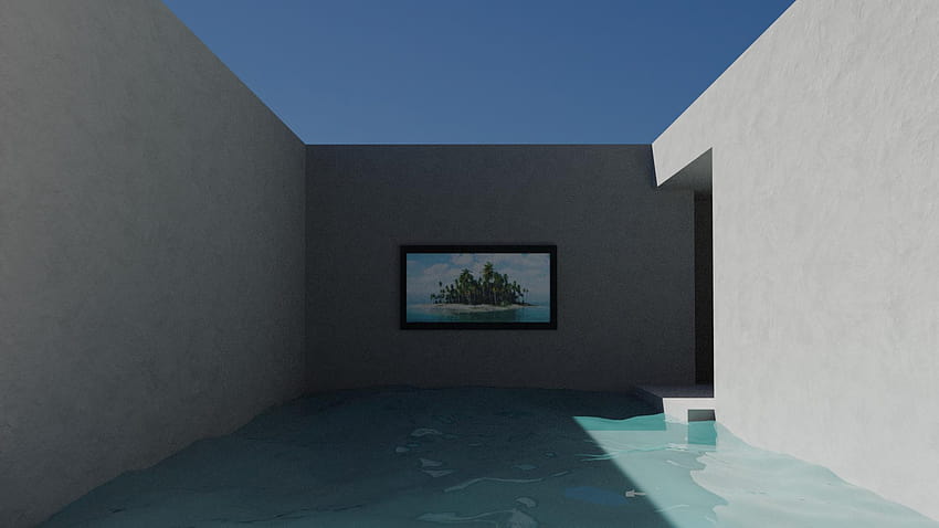 Ho realizzato questo rendering basato su un famoso spazio liminale: LiminalSpace Sfondo HD
