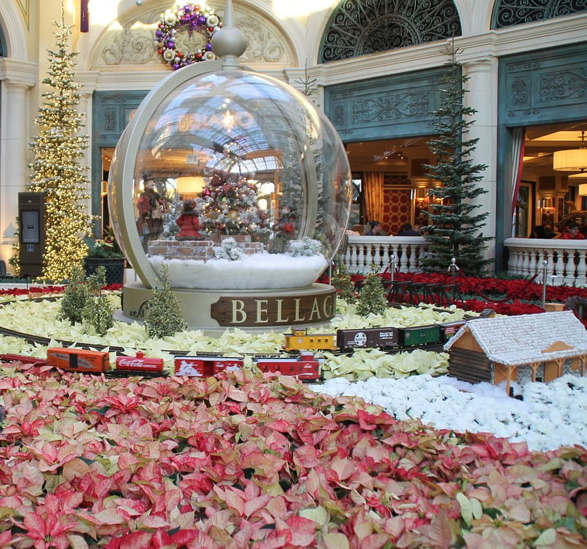 Bellagio conservatory decorated for Christmas, las vegas christmas HD