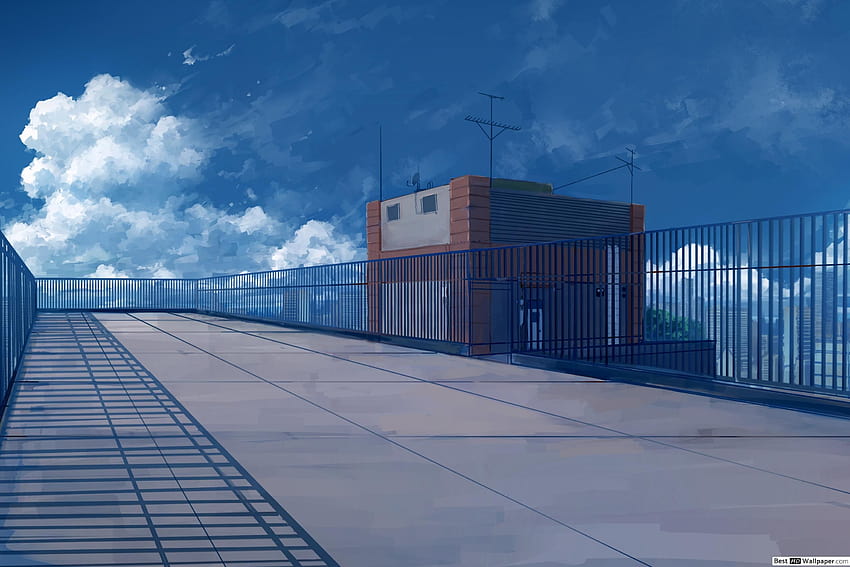 Afternoon School Roof, front anime school HD wallpaper