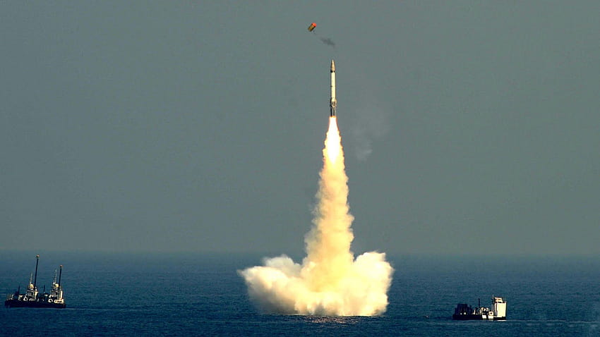 Indian Navy's new K4 nuclear ballistic missile successfully test, firing missiles HD wallpaper