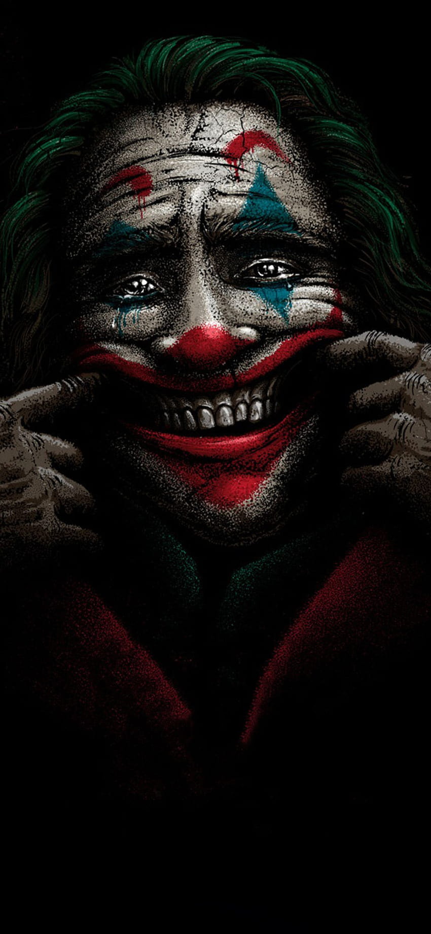 Pon una cara feliz Joker, feliz triste fondo de pantalla del teléfono