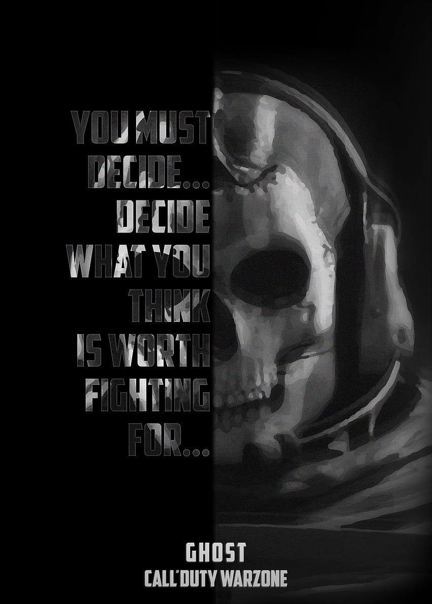 Метален плакат на Call of Duty Warzone Ghost HD тапет за телефон