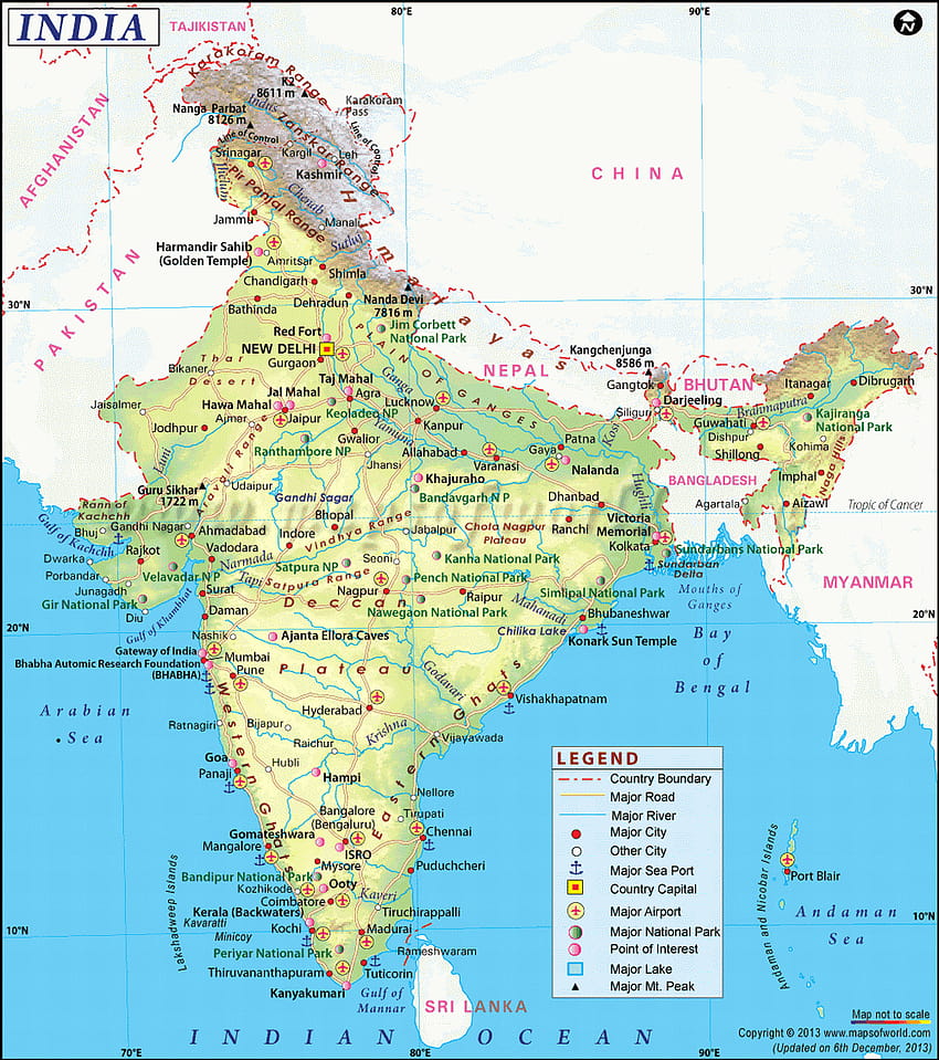 Asien-Karte, Indien-Karte HD-Handy-Hintergrundbild