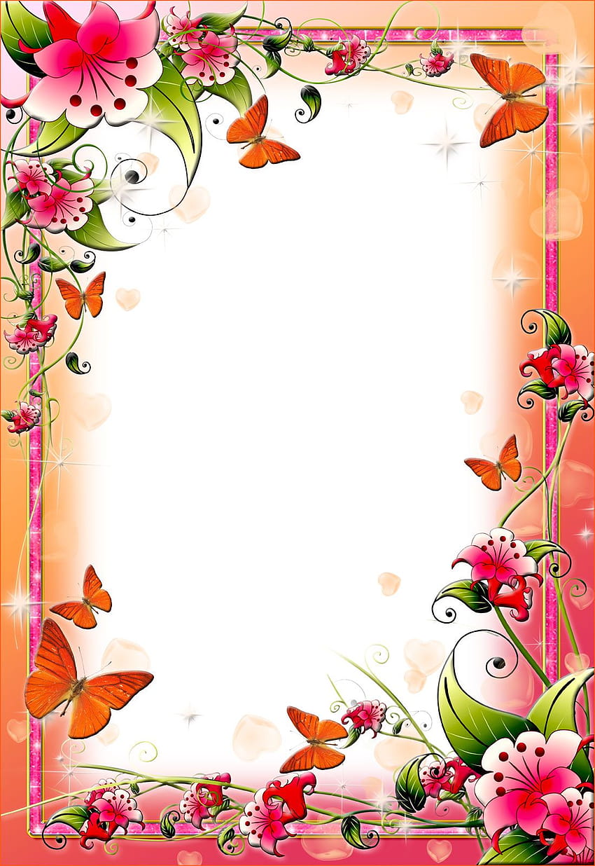 Borda de flor, borda de página de primavera Papel de parede de celular HD