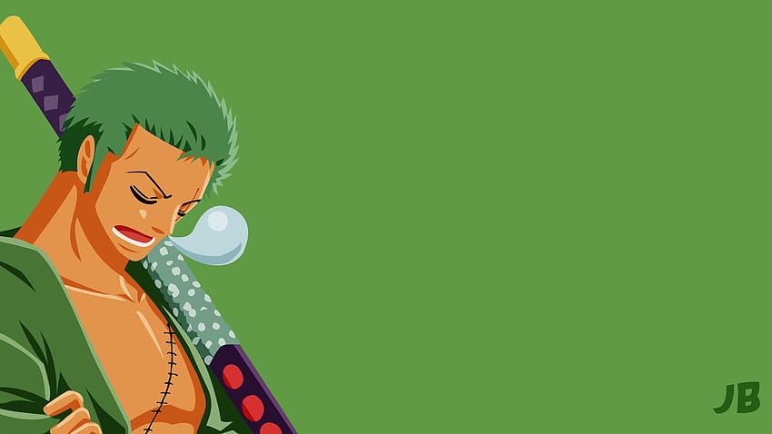 Green Anime Zoro, minimalis zoro Wallpaper HD