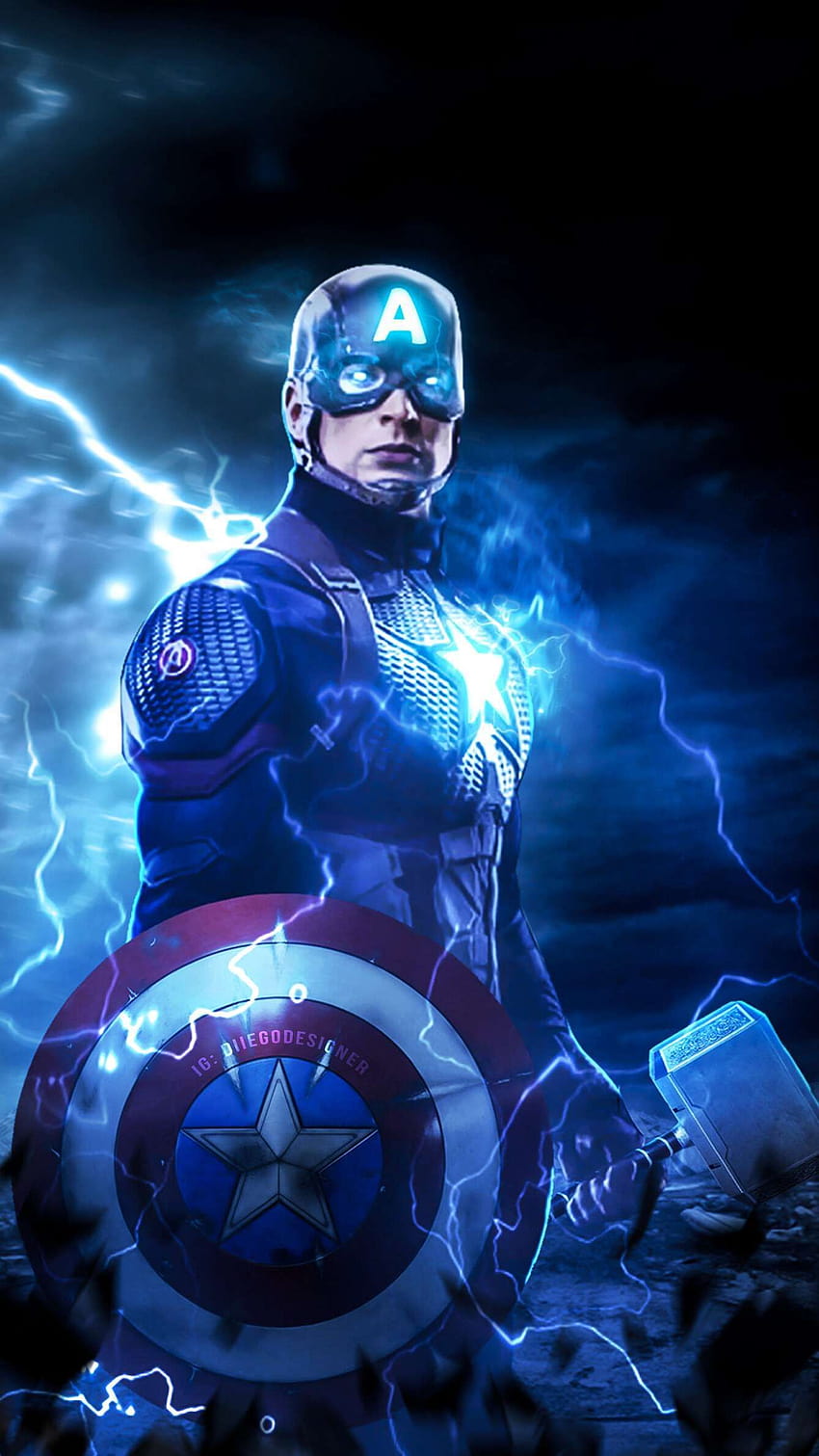Captain America Lift Thor Hammer IPhone, marteau avec Captain America Fond d'écran de téléphone HD