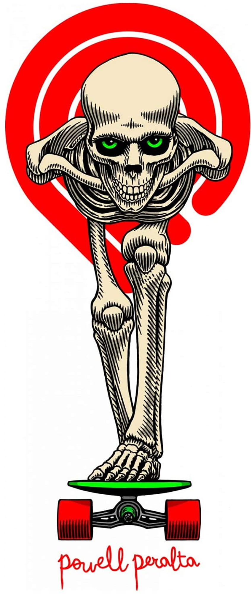 Naklejka na deskorolkę Powell Peralta Tucking Skeleton 3.65, kości brygady Tapeta na telefon HD