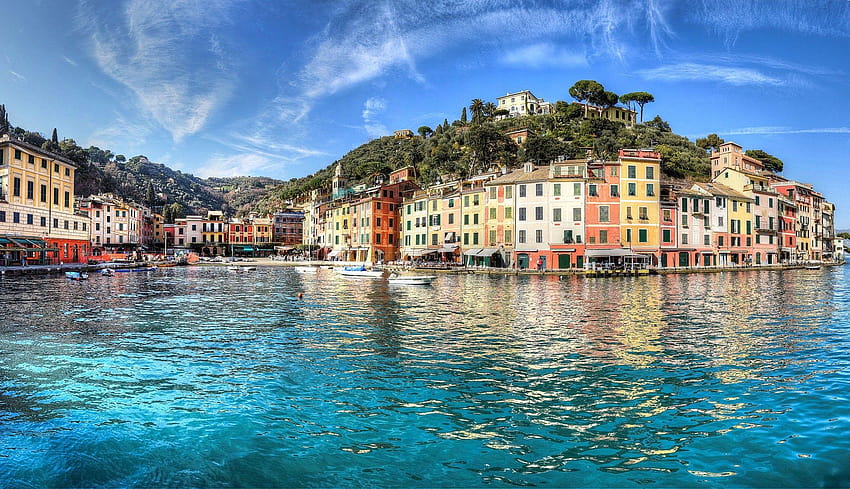 Domy: Portofino Włochy Wybrzeże Amalfi Liguria Domy Morze Śródziemne Tapeta HD