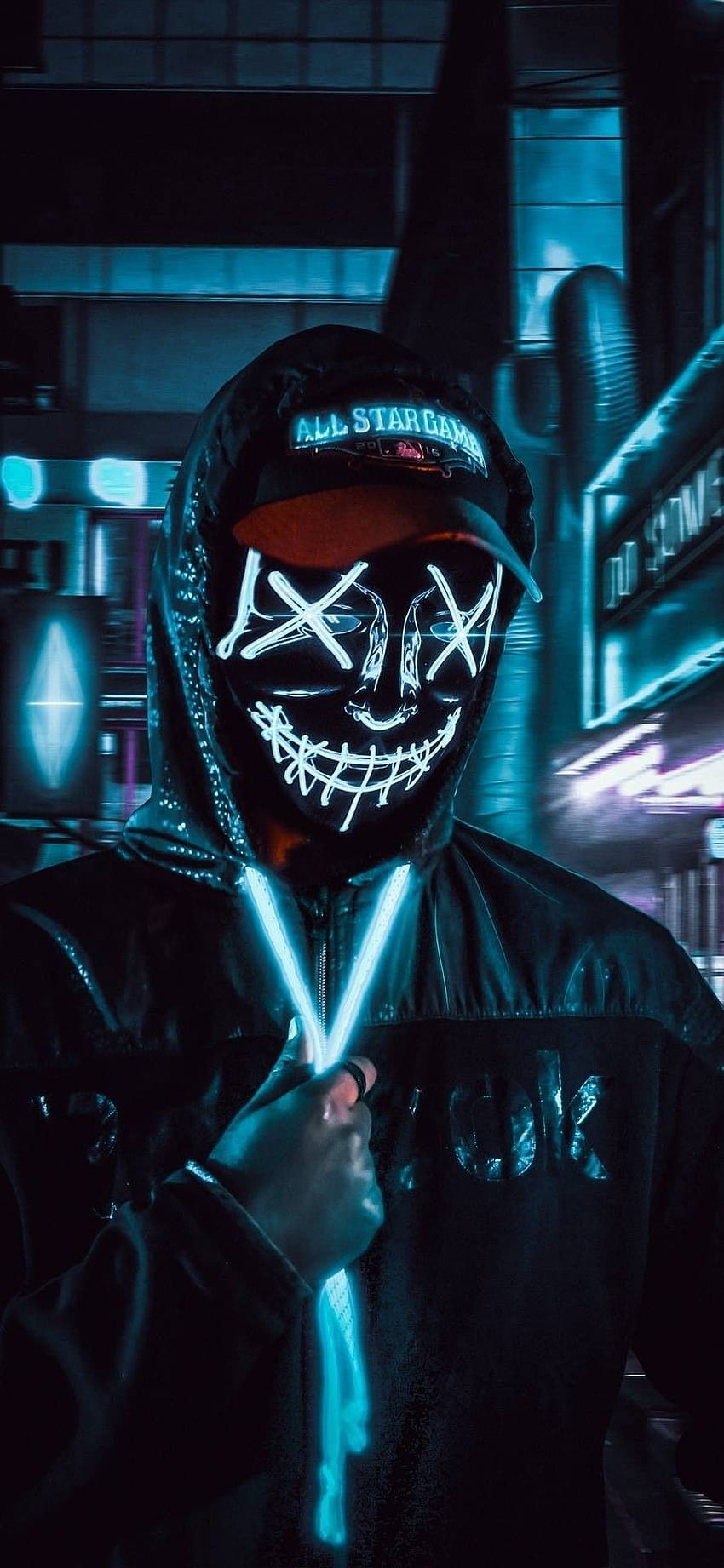 Máscara LED Neon!, led halloween Papel de parede de celular HD