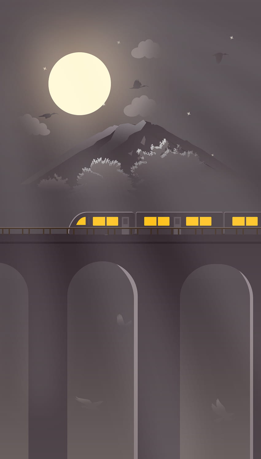 Pociąg Wallpaer, amolowany pociąg na iPhone'a Tapeta na telefon HD