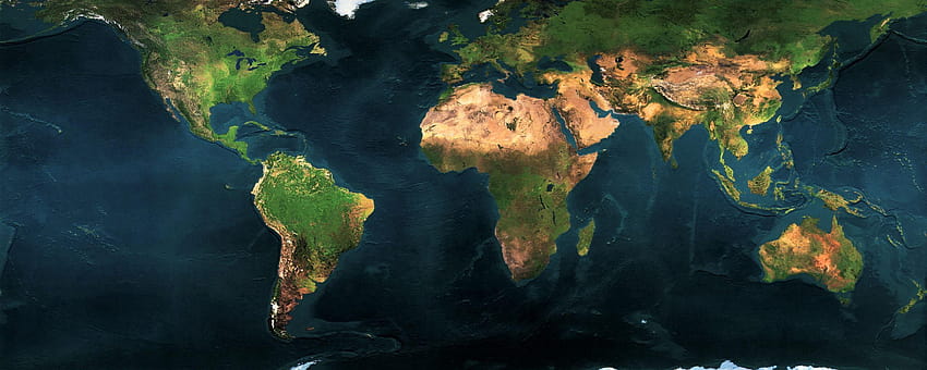 Mappa del mondo satellitare, mappa dell'America Sfondo HD