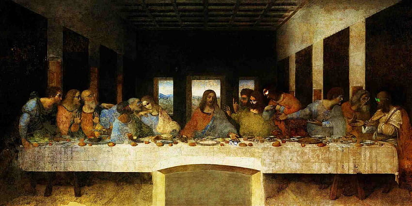 Leonardo Da Vinci'nin Son Akşam Yemeği Orijinal Tablosu HD duvar kağıdı