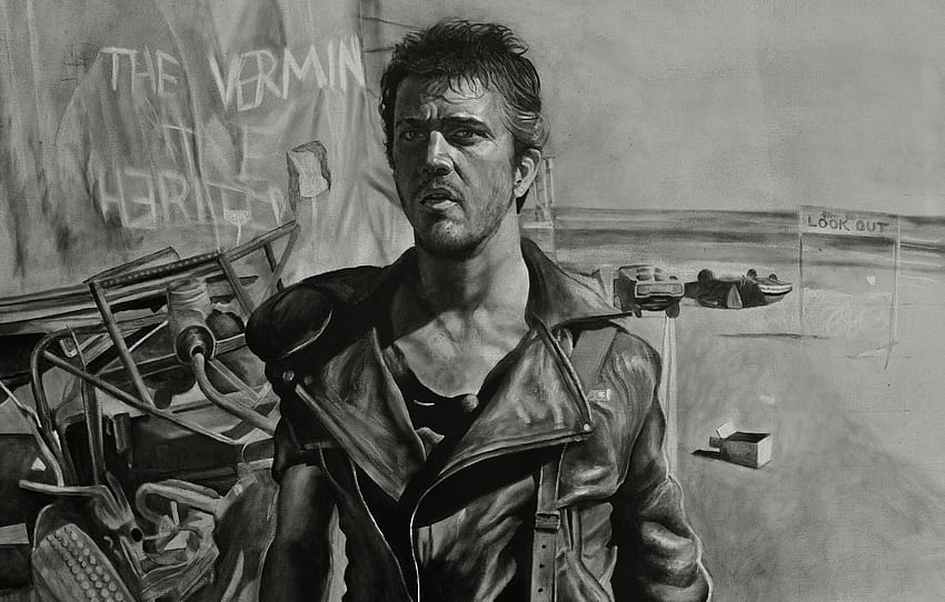 Figur, Mel Gibson, Road Warrior, Mel Gibson, Mad Max 2, Mad Max 2, Abschnitt Filme, Mad Max 2 The Road Warrior HD-Hintergrundbild