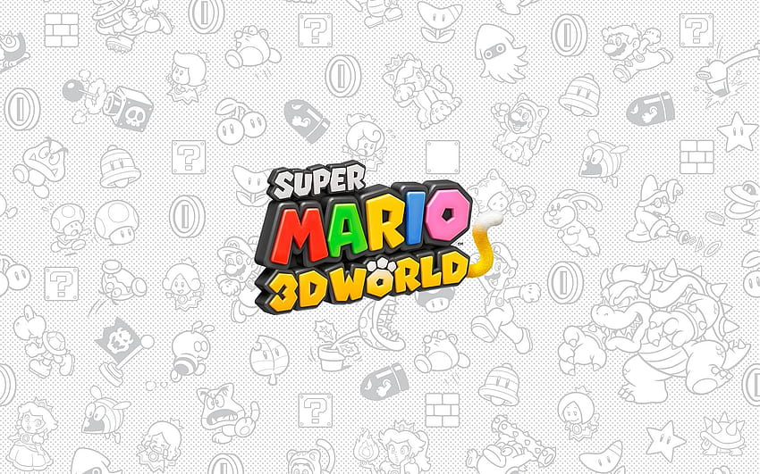Super Mario, Super Mario 3D World, negro, blanco, 1920x1200 nintendo fondo de pantalla