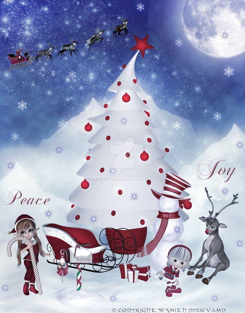 クリスマス・イブ・イン・サンタランド by pixievamp, クリスマスエルフ HD電話の壁紙