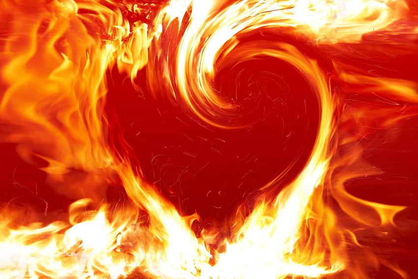 Herz in Flammen HD-Hintergrundbild