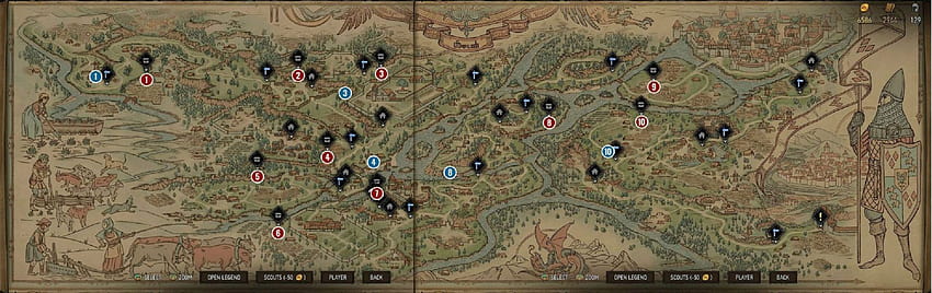Hidden treasures chests in Lyria, magical treasure map HD wallpaper