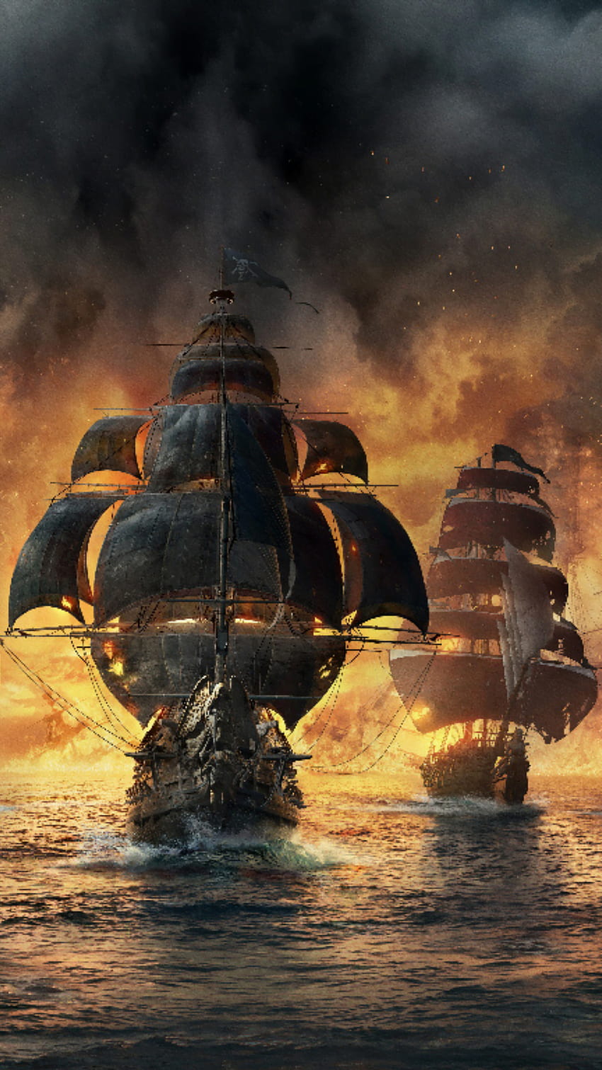 Braunes Piratenschiff für iPhone, Piratenboot HD-Handy-Hintergrundbild