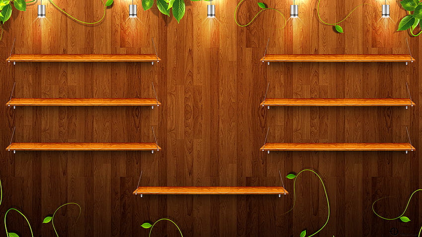 Wooden shelves and [1920x1080] for your , Mobile & Tablet, empty bookshelf HD wallpaper