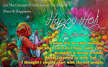Happy Holi In Advance HD Images Download with Wishes 2022  Happy holi Happy  holi in advance Happy