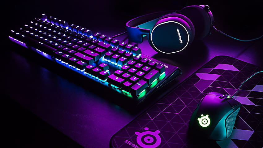 Purple and Blue Gaming, lila ästhetisches Gaming HD-Hintergrundbild