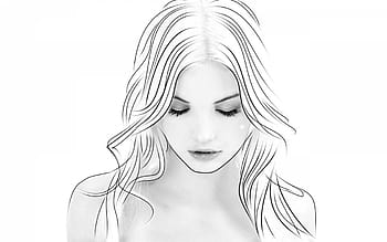 Girl face drawing looking down HD wallpapers  Pxfuel