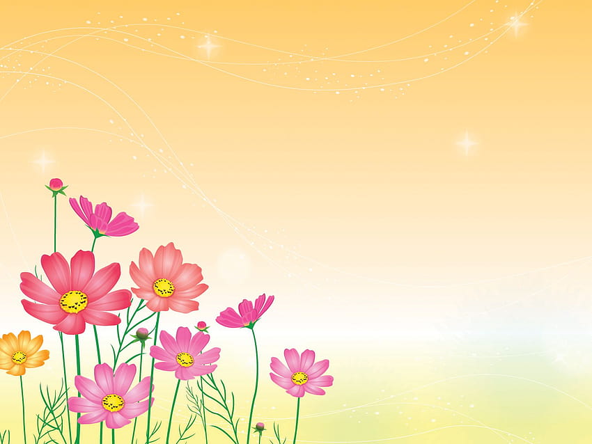 Dream Flowers Garden Plantillas de PowerPoint, presentación de diapositivas de flores de primavera fondo de pantalla
