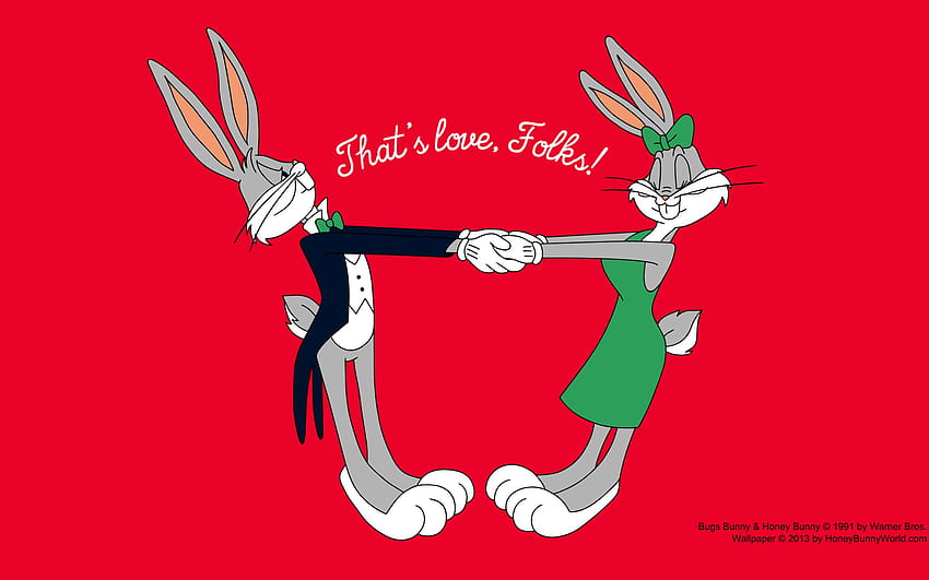 True Love Bugs Bunny And Honey Bunny Looney Tunes Cartoon Червена, hunny bunny HD тапет