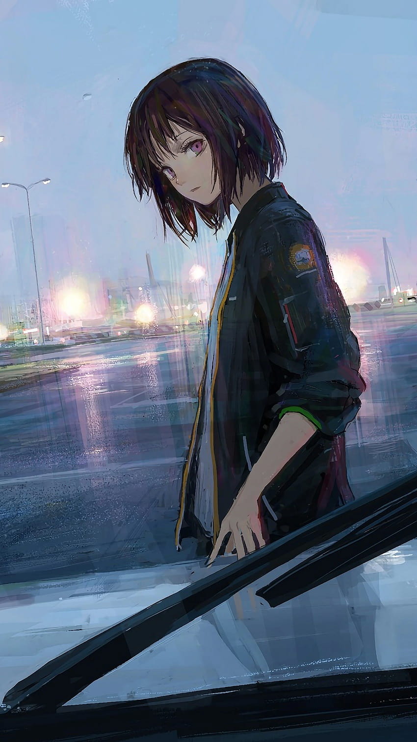 Anime Girl Cars สาวการ์ตูน 1080x2340 วอลล์เปเปอร์โทรศัพท์ HD