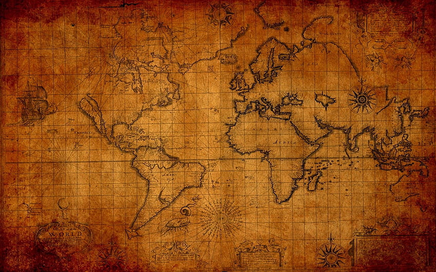 Old World, old treasure map HD wallpaper