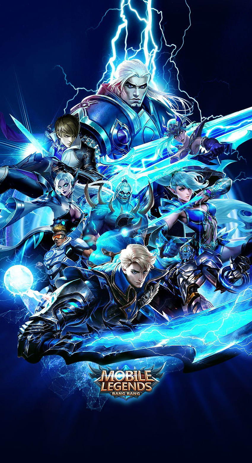 Team Blue Mobile Legends, mobile Legenden spielen Cyber-Ops HD-Handy-Hintergrundbild