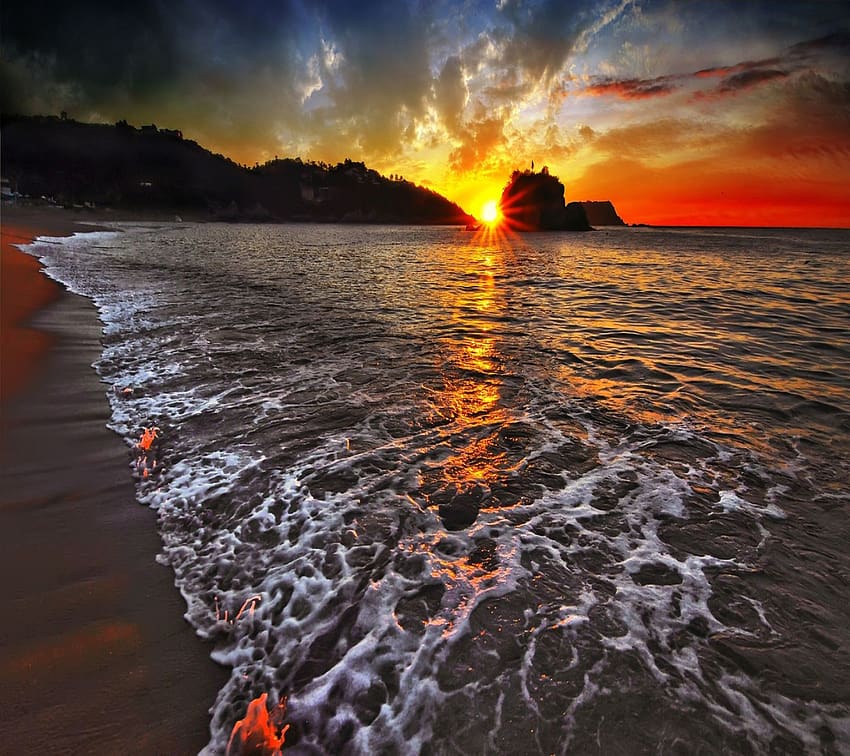 Sea, twilight, sunset, beach HD wallpaper | Pxfuel