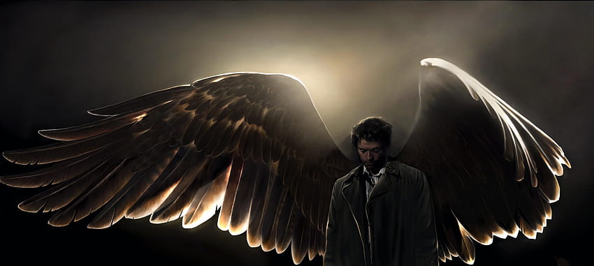 Supernatural Man Wings Castiel angel Movies 3383x1516, angels supernatural HD wallpaper