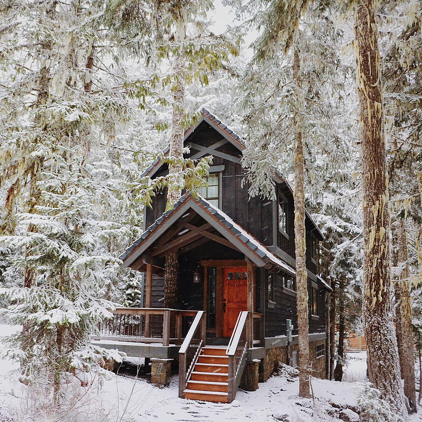 15 Airbnb Cabins to Rent This Winter, small winter cabin HD phone wallpaper