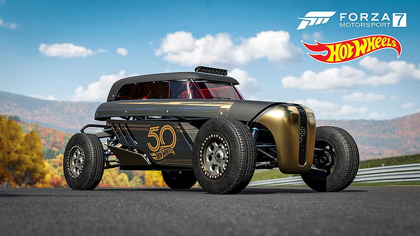アップデートで Forza Motorsport 7 に参加するクラシック ホット ホイール、ツイン ミル 50 番目の黒と金 高画質の壁紙