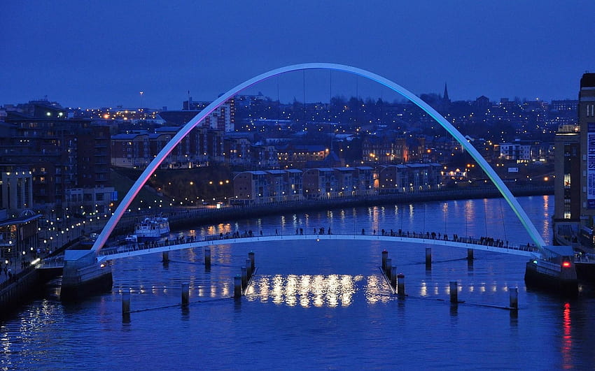 3333884 Inglaterra, Millennium Bridge, Newcastle, principios de invierno, Newcastle, Inglaterra fondo de pantalla